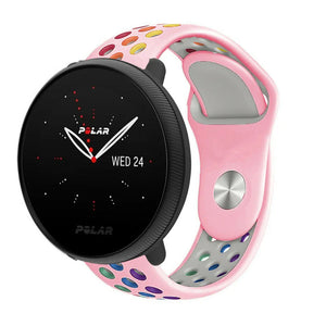 Silicone Sport Strap, on a watch, 3/4 front view