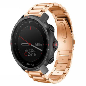 Steel Strap, rose gold, on a watch, 3/4 front view