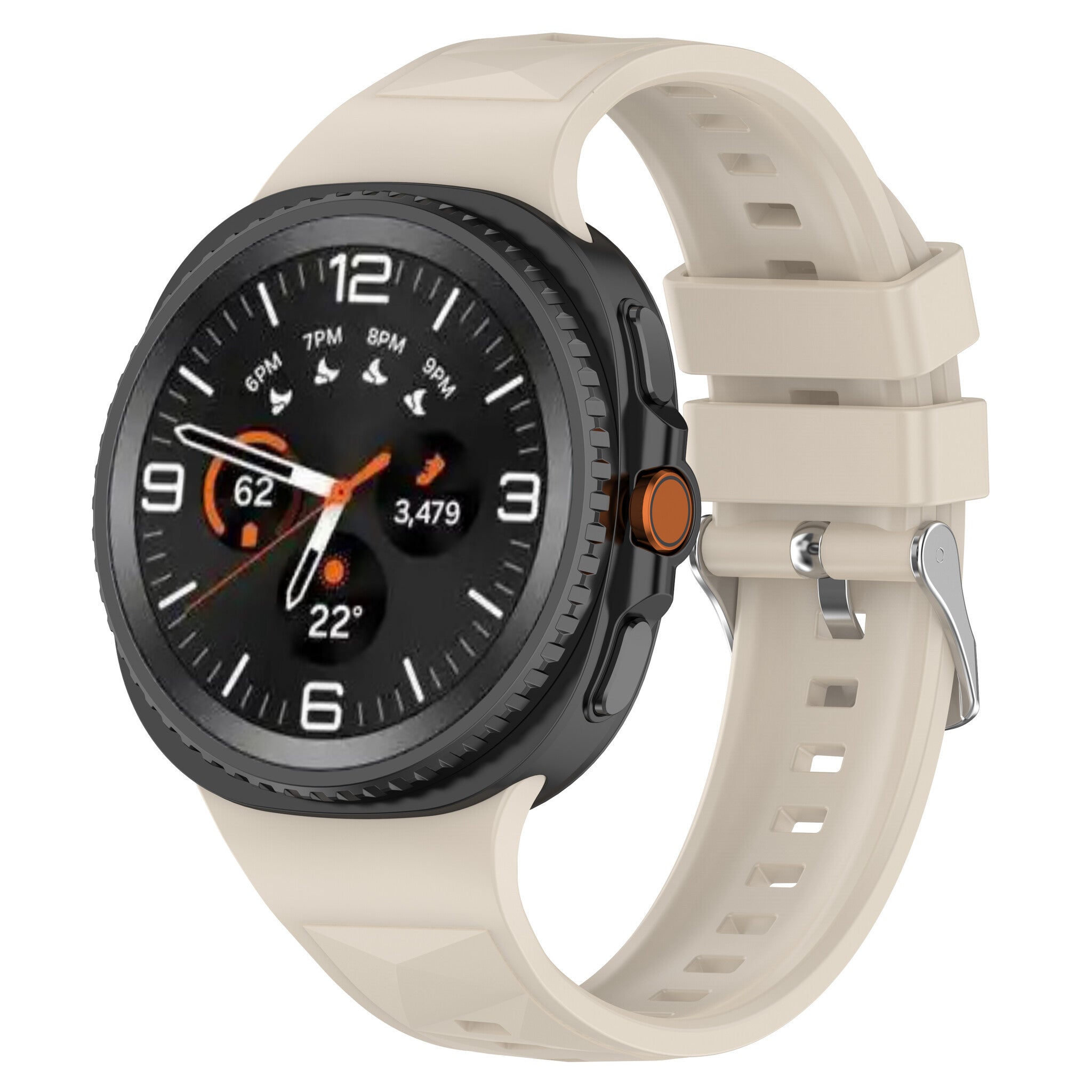 Samsung Galaxy Watch 9 - 44mm Diamond Silicone Strap (Starlight)
