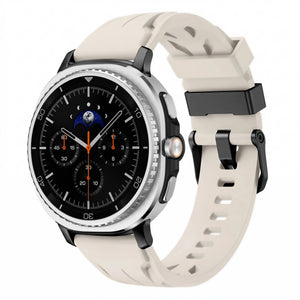 Race Silicone Strap, starlight, on a watch, 3/4 front view