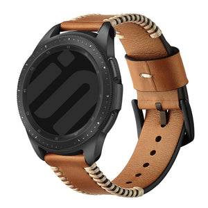 Suunto 9 Peak Stitched Leather Strap (Brown)