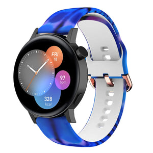 Print Silicone Strap, on a watch, 3/4 front view
