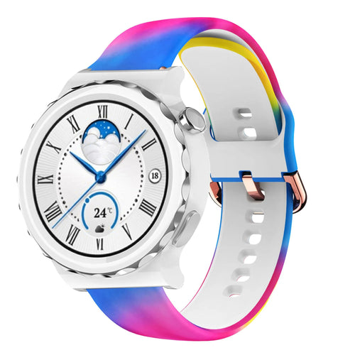 Print Silicone Strap, on a watch, 3/4 front view