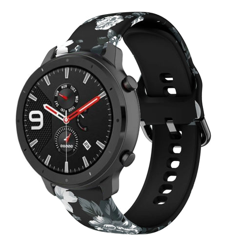 Print Silicone Strap, on a watch, 3/4 front view