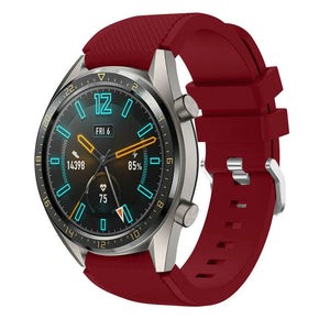 Twill Silicone Strap, on a watch, 3/4 front view