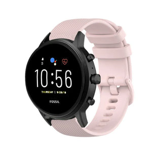 Premium Silicone Strap, pink, on a watch, 3/4 front view