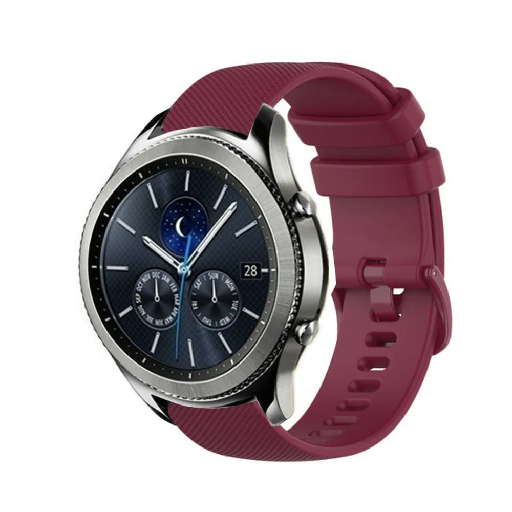 Premium Silicone Strap, on a watch, 3/4 front view