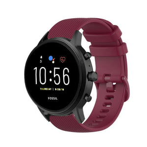 Premium Silicone Strap, on a watch, 3/4 front view