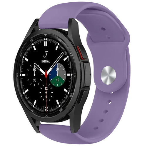 Silicone Sport Strap, lilac, on a watch, 3/4 front view