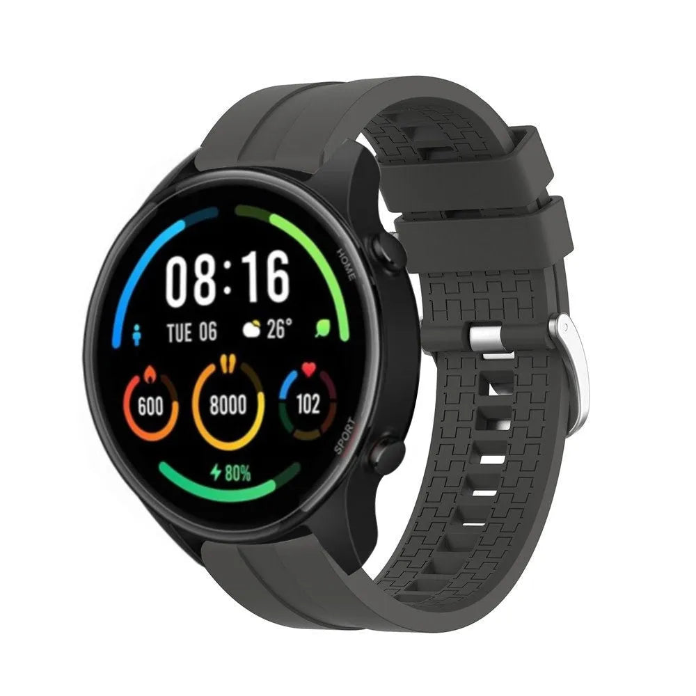Silicone Strap 'Extreme', dark grey, on a watch, 3/4 front view