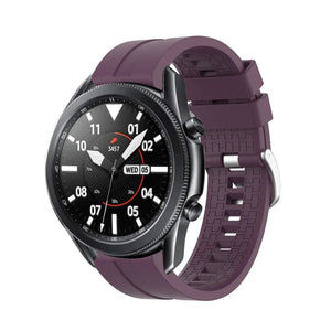 Silicone Strap 'Extreme', purple, on a watch, 3/4 front view