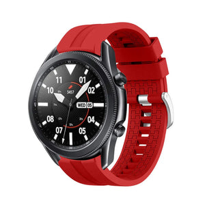 Silicone Strap 'Extreme', red, on a watch, 3/4 front view