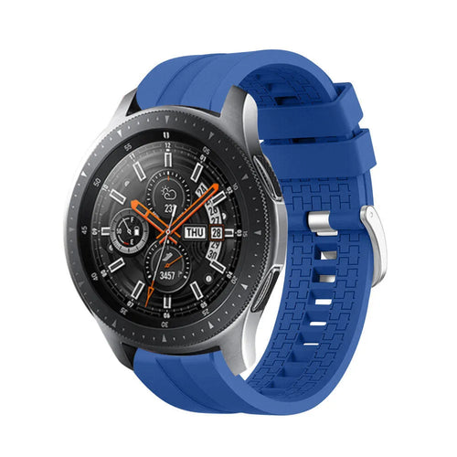Silicone Strap 'Extreme', blue, on a watch, 3/4 front view