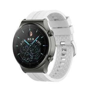 Silicone Strap 'Extreme', white, on a watch, 3/4 front view