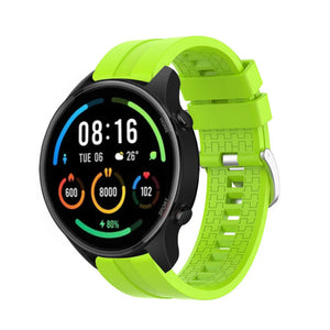 Silicone Strap 'Extreme', lime, on a watch, 3/4 front view