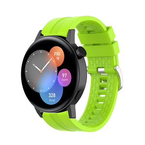 Silicone Strap 'Extreme', lime, on a watch, 3/4 front view