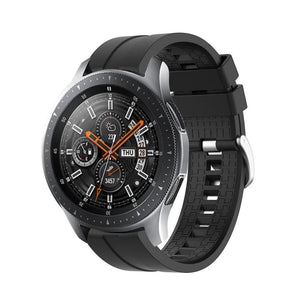 Silicone Strap 'Extreme', black, on a watch, 3/4 front view