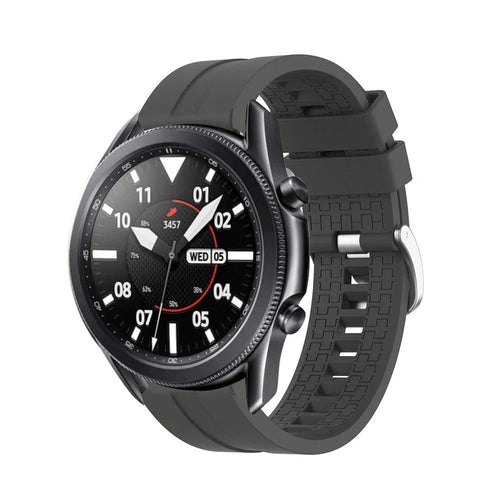 Silicone Strap 'Extreme', dark grey, on a watch, 3/4 front view