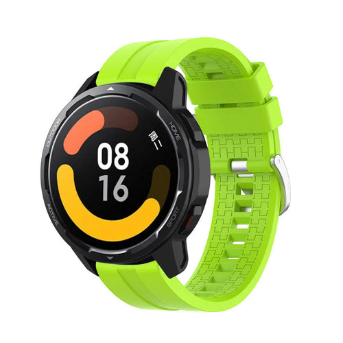 Silicone Strap 'Extreme', lime, on a watch, 3/4 front view