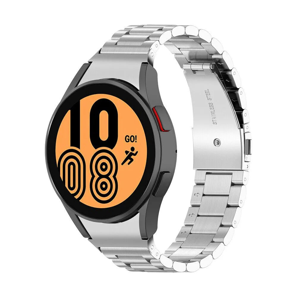 Titanium Strap, silver, on a watch, 3/4 front view