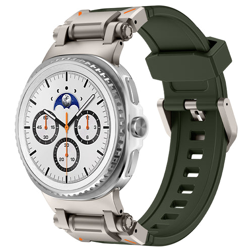Samsung Galaxy Watch 8 - 40mm 'Explorer' Silicone Strap (Green with Titanium)