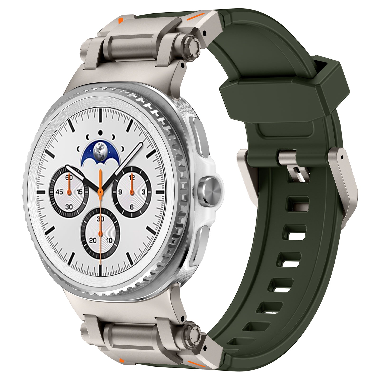 Samsung Galaxy Watch 9 - 40mm Silicone Strap 'Explorer' (Green with Titanium)