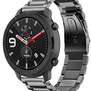 Titanium Strap, graphite, on a watch, 3/4 front view