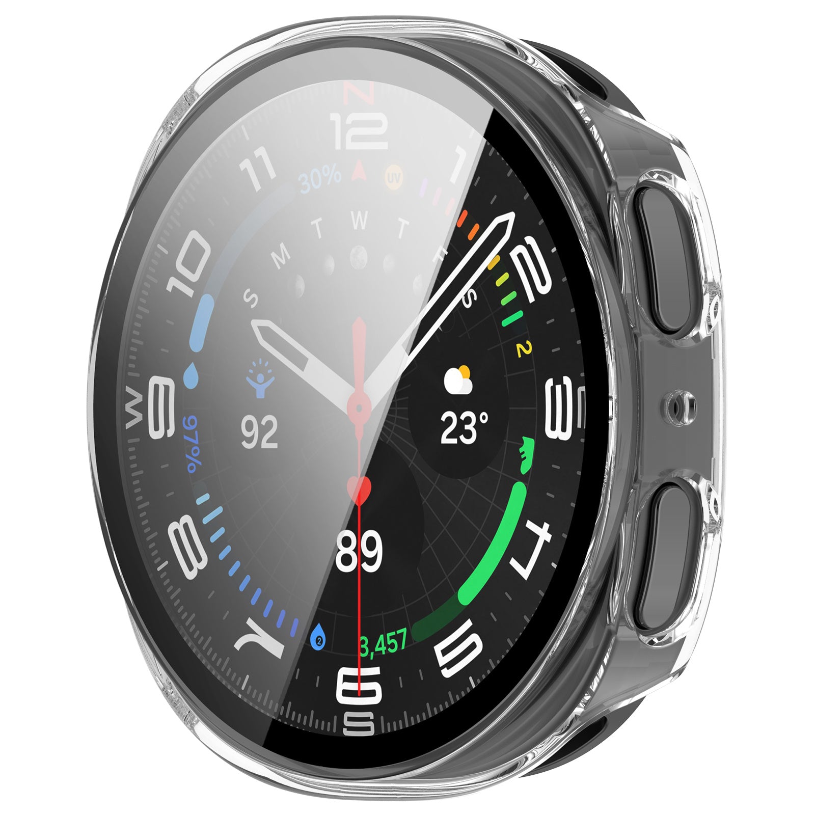 Samsung Galaxy Watch 8 - 44mm / 9 - 44mm Hard Case with Glass (Transparent)