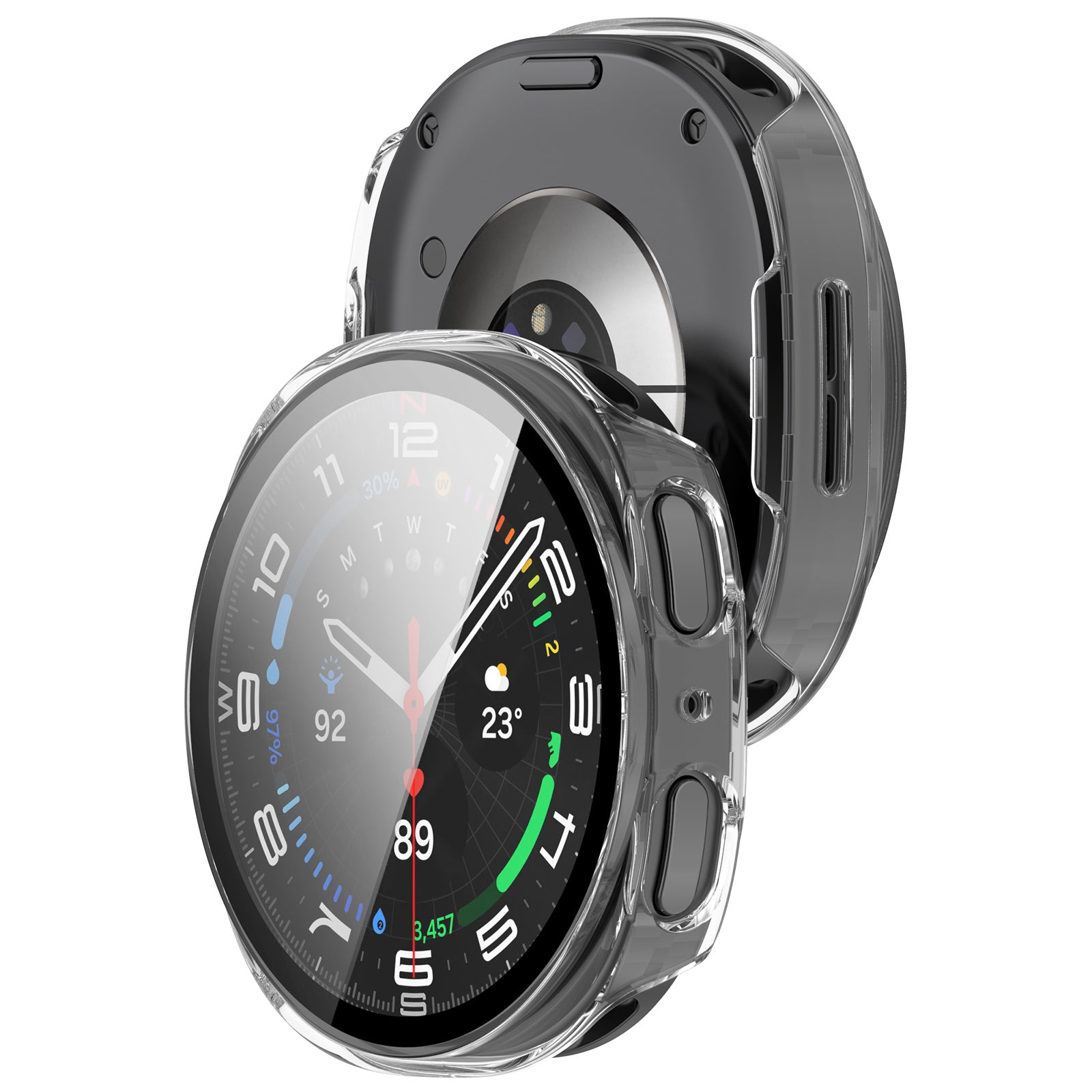 Samsung Galaxy Watch 8 - 44mm / 9 - 44mm Hard Case with Glass (Transparent)