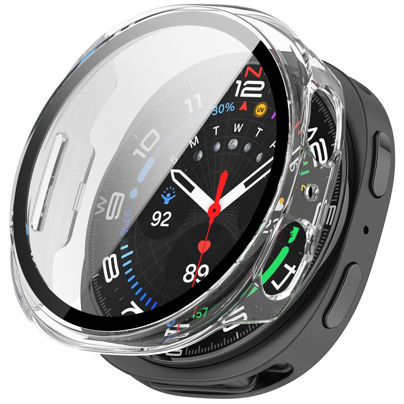 Samsung Galaxy Watch 8 - 44mm / 9 - 44mm Hard Case with Glass (Transparent)