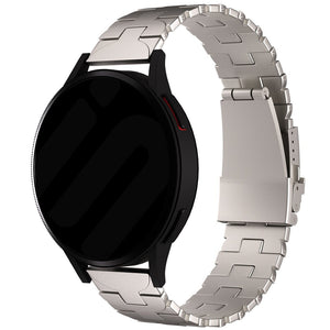 Butterfly Titanium Strap, on a watch, 3/4 front view