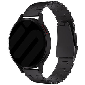 Butterfly Titanium Strap, black, on a watch, 3/4 front view