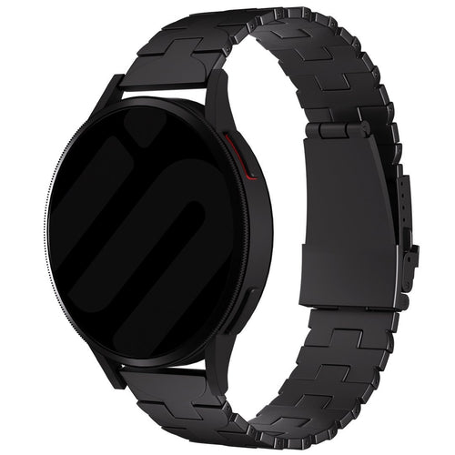 Butterfly Titanium Strap, black, on a watch, 3/4 front view