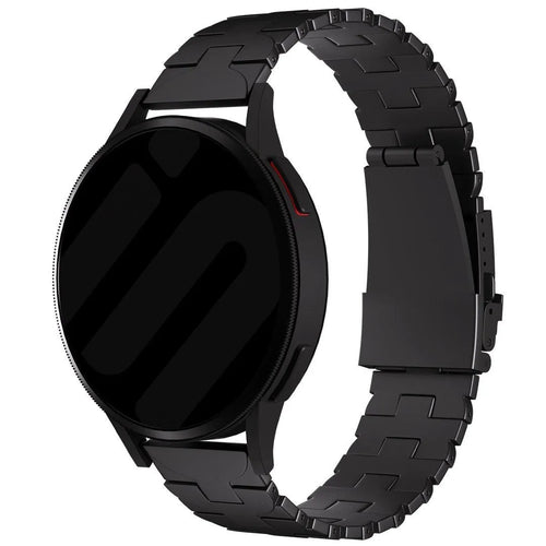Butterfly Titanium Strap, black, on a watch, 3/4 front view