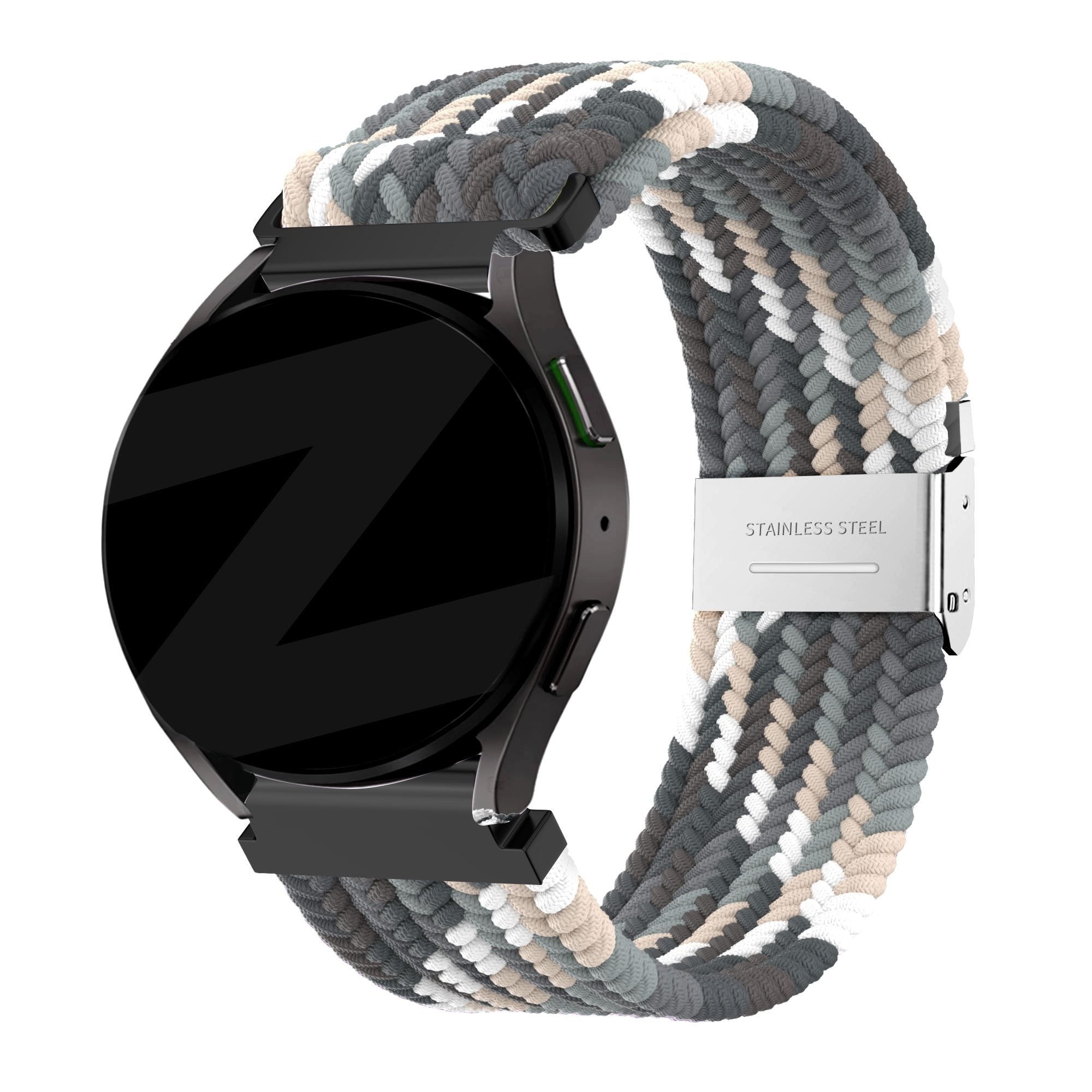 Woven Nylon Strap, on a watch, 3/4 front view