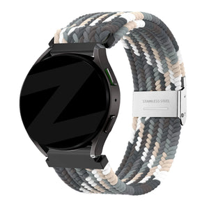 Woven Nylon Strap, slate, on a watch, 3/4 front view