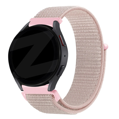 Nylon Loop Strap, rose gold, on a watch, 3/4 front view