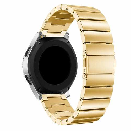 Premium Metal Strap, gold, on a watch, 3/4 front view