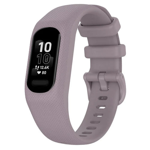 Silicone Strap, lavender, on a watch, 3/4 front view