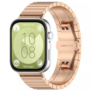 Huawei Watch Fit 4 Pro Luxury Metal Strap (Rose Gold)