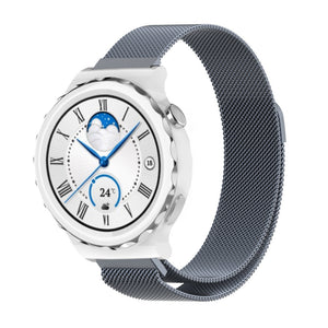 Milanese Strap, space grey, on a watch, 3/4 front view