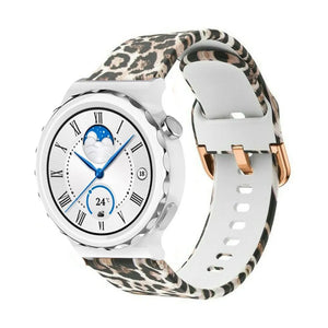 Print Silicone Strap, on a watch, 3/4 front view