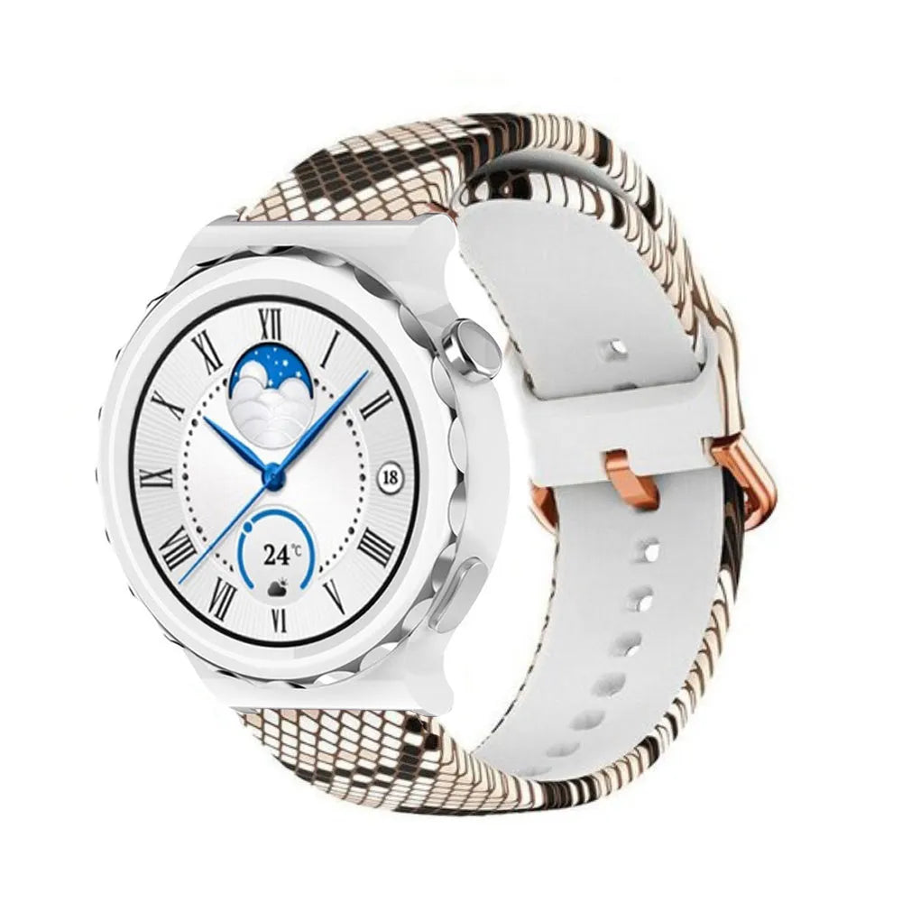 Print Silicone Strap, on a watch, 3/4 front view