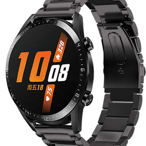 Titanium Strap, black, on a watch, 3/4 front view