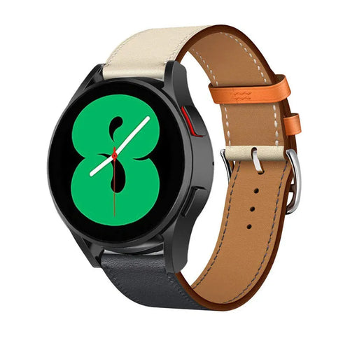 Leather Strap 'Duo', on a watch, 3/4 front view