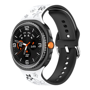 Flower Silicone Strap, on a watch, 3/4 front view