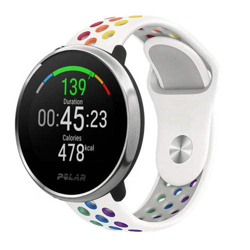 Silicone Sport Strap, on a watch, 3/4 front view