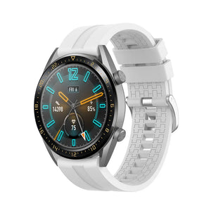 Silicone Strap 'Extreme', white, on a watch, 3/4 front view