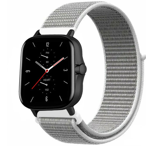 Nylon Strap, grey, on a watch, 3/4 front view