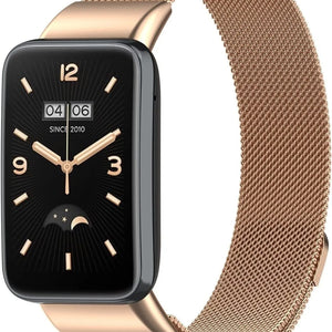 Milanese Strap, rose gold, on a watch, 3/4 front view